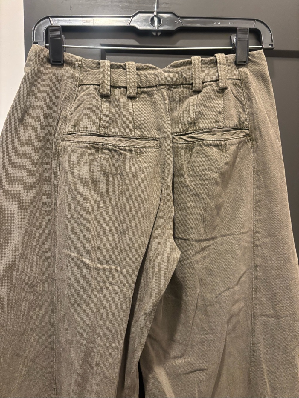 Free People Spotlight Washed Barrel Chino Trousers 0 Dusty Olive NWT Wide Pant - Picture 9 of 14